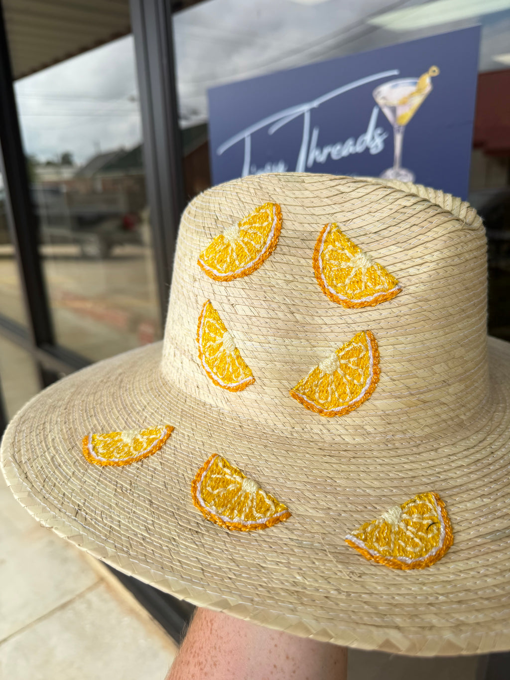 Handwoven Straw Palm Hat - Lemons