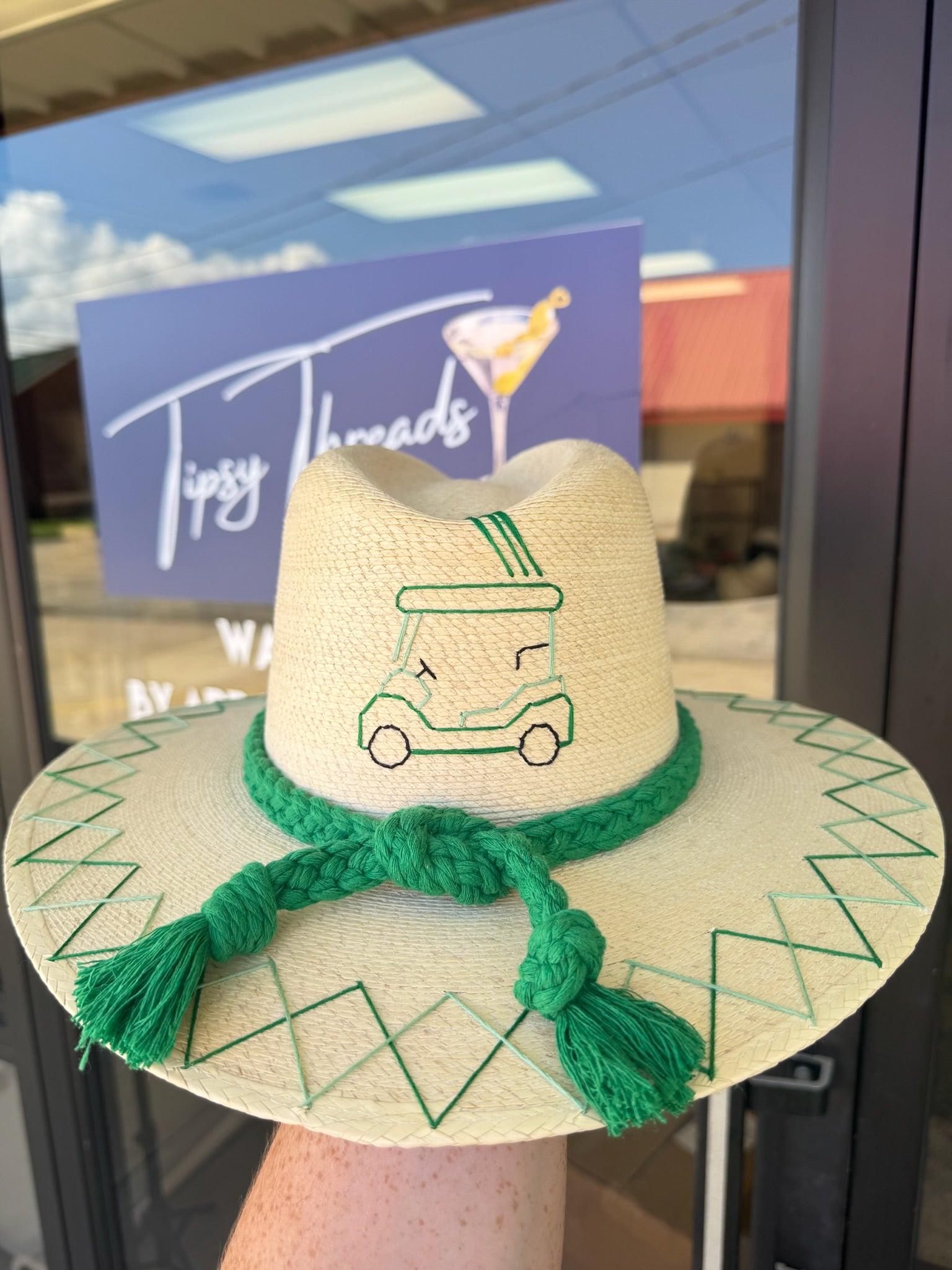 White Palm - Green Golf Cart