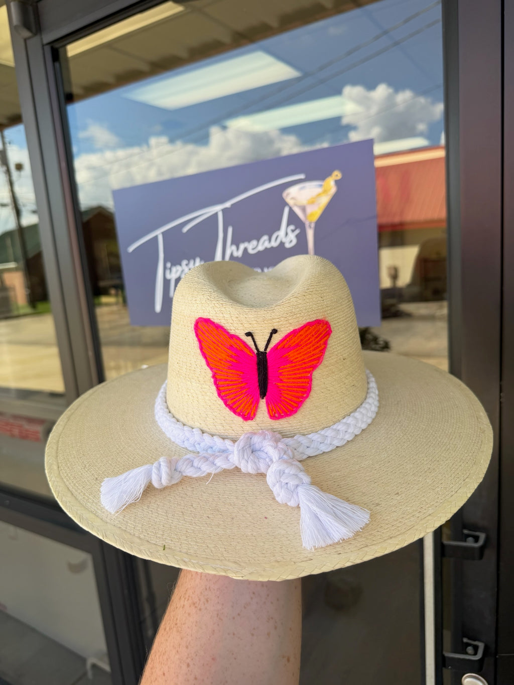 White Palm - Hot Pink Heart + Butterfly