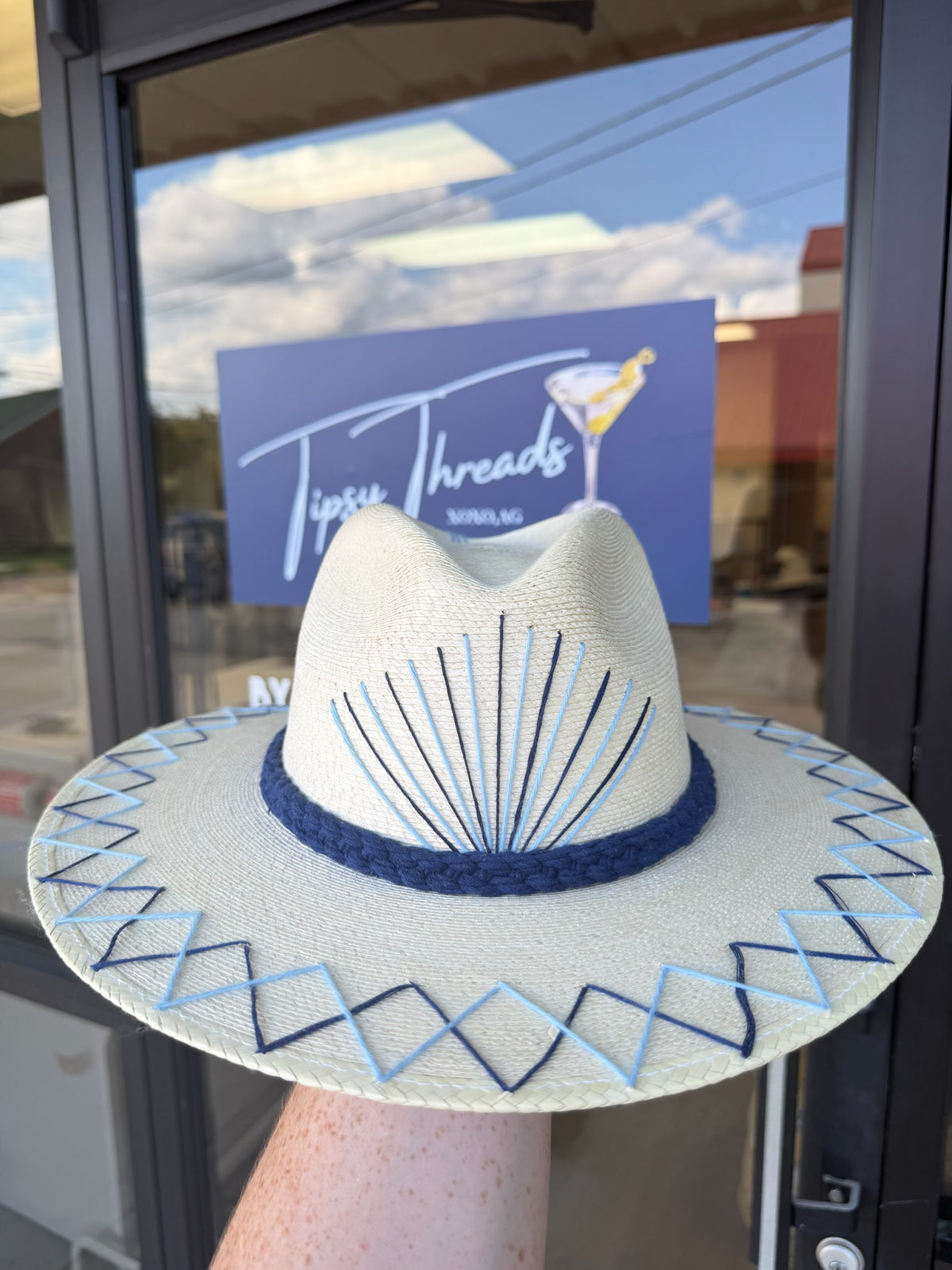 White Palm - Navy Shell