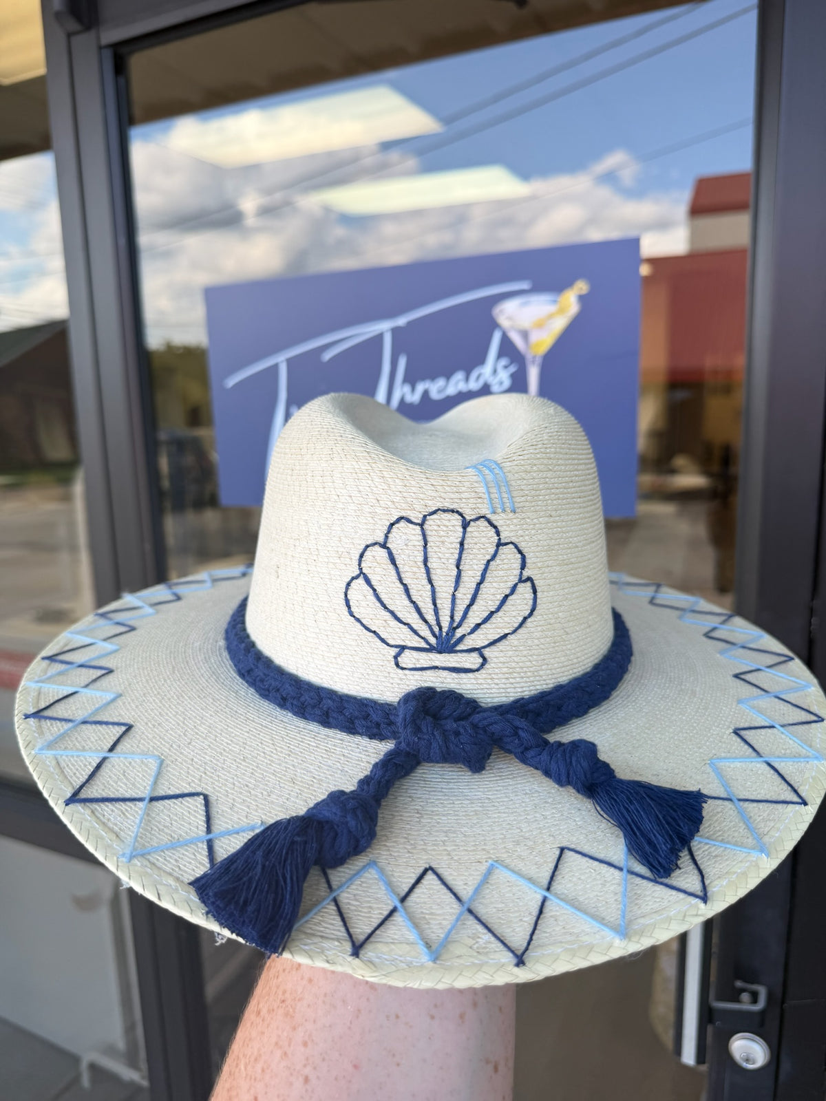 White Palm - Navy Shell