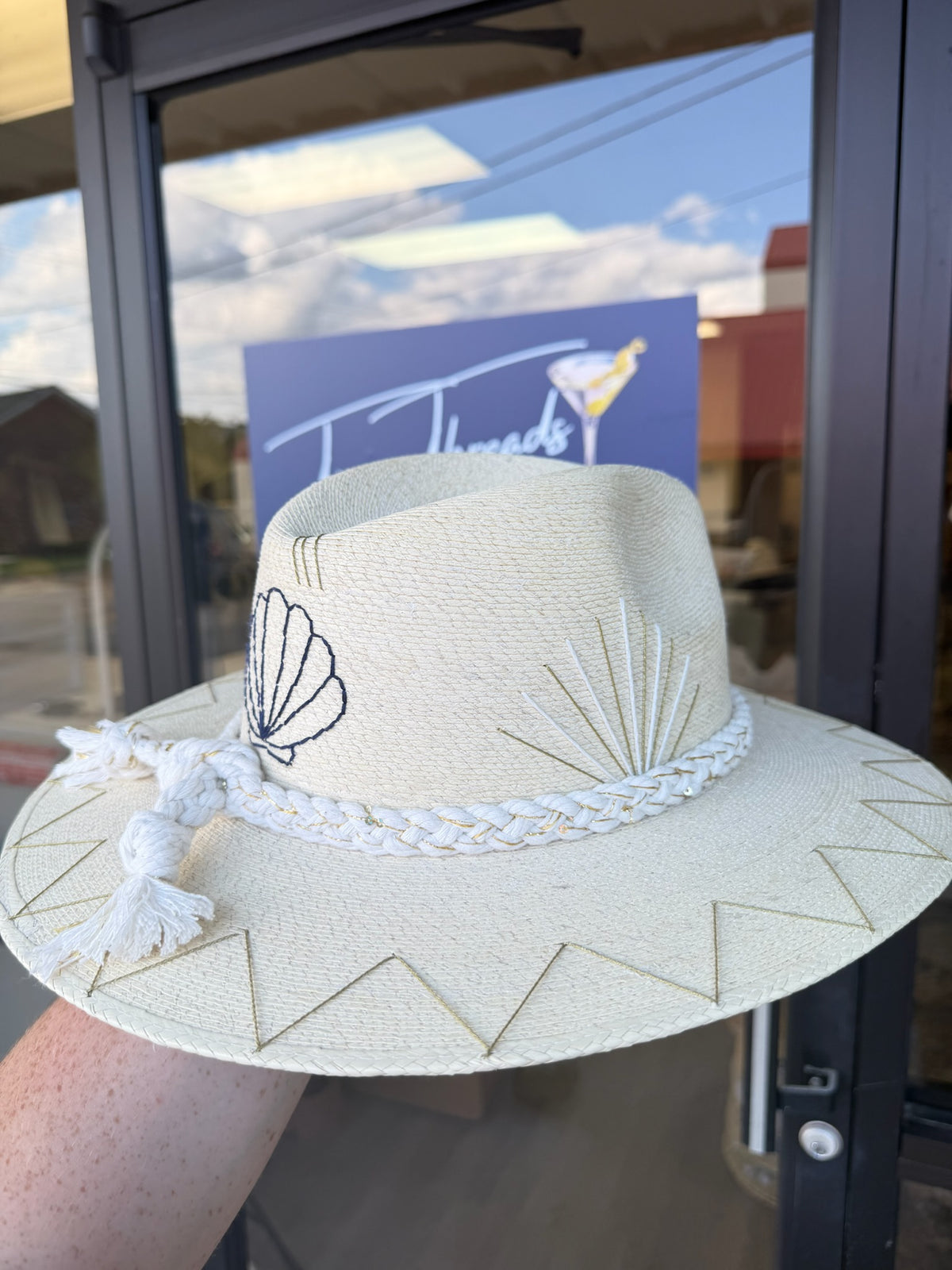 White Palm - Cream & Gold Agave - Black Shell
