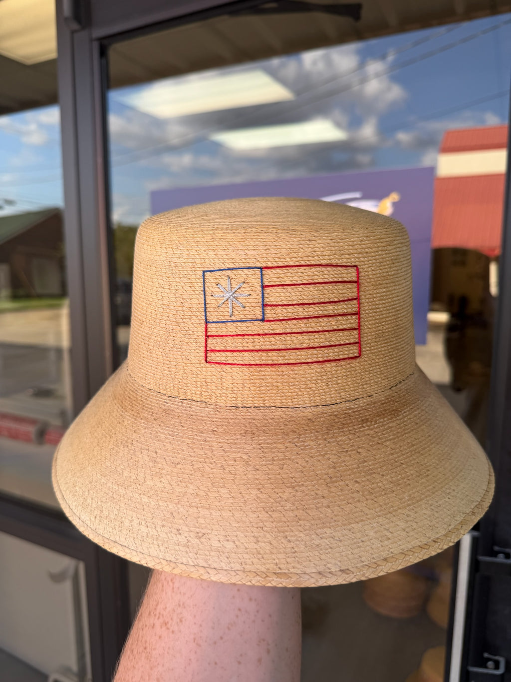 Bucket - Natural Palm - American Flag