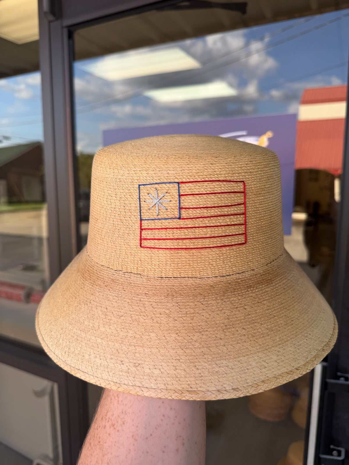 Bucket - Natural Palm - American Flag