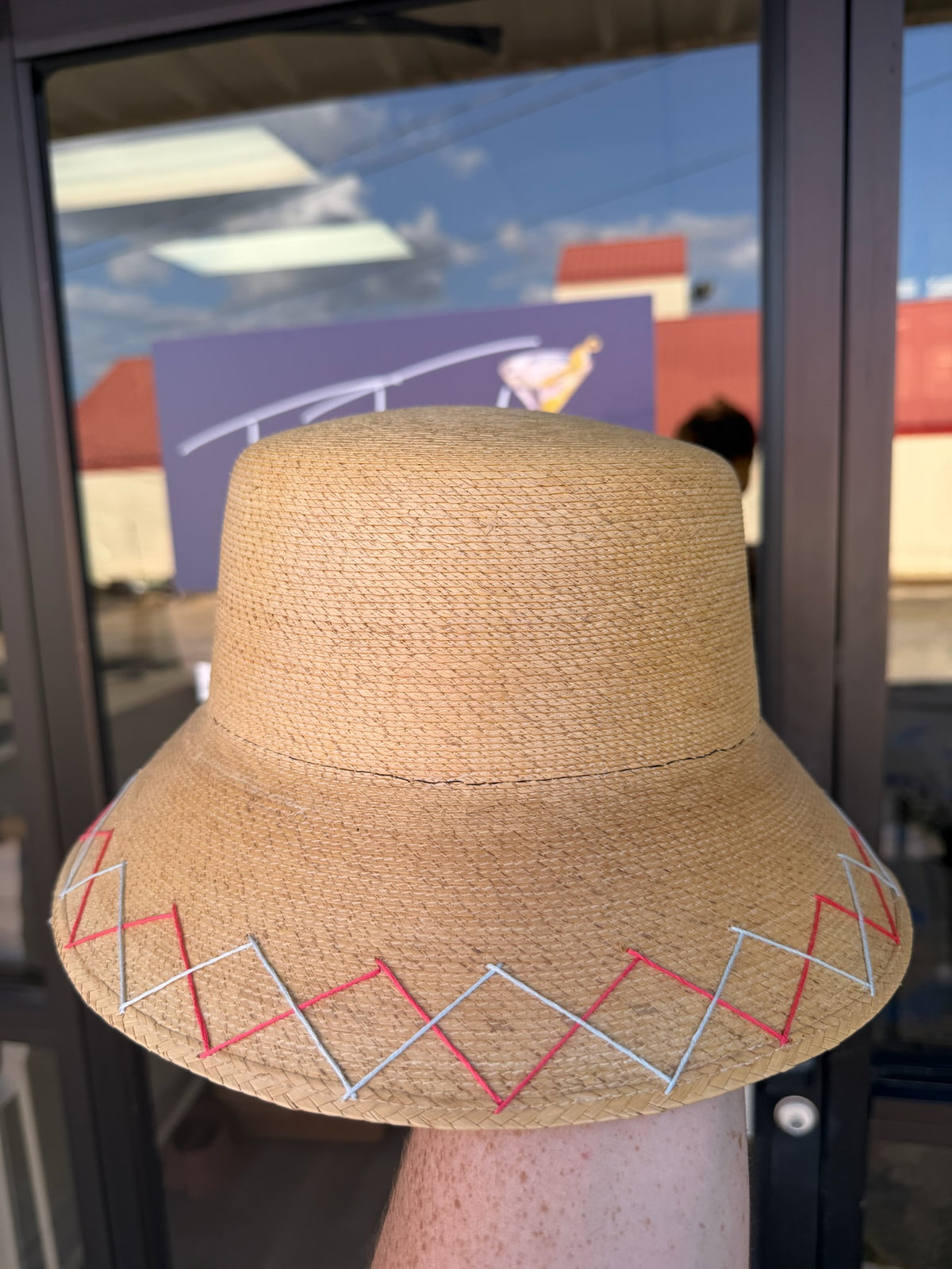 Bucket - Natural Palm - 2 Zig Zags