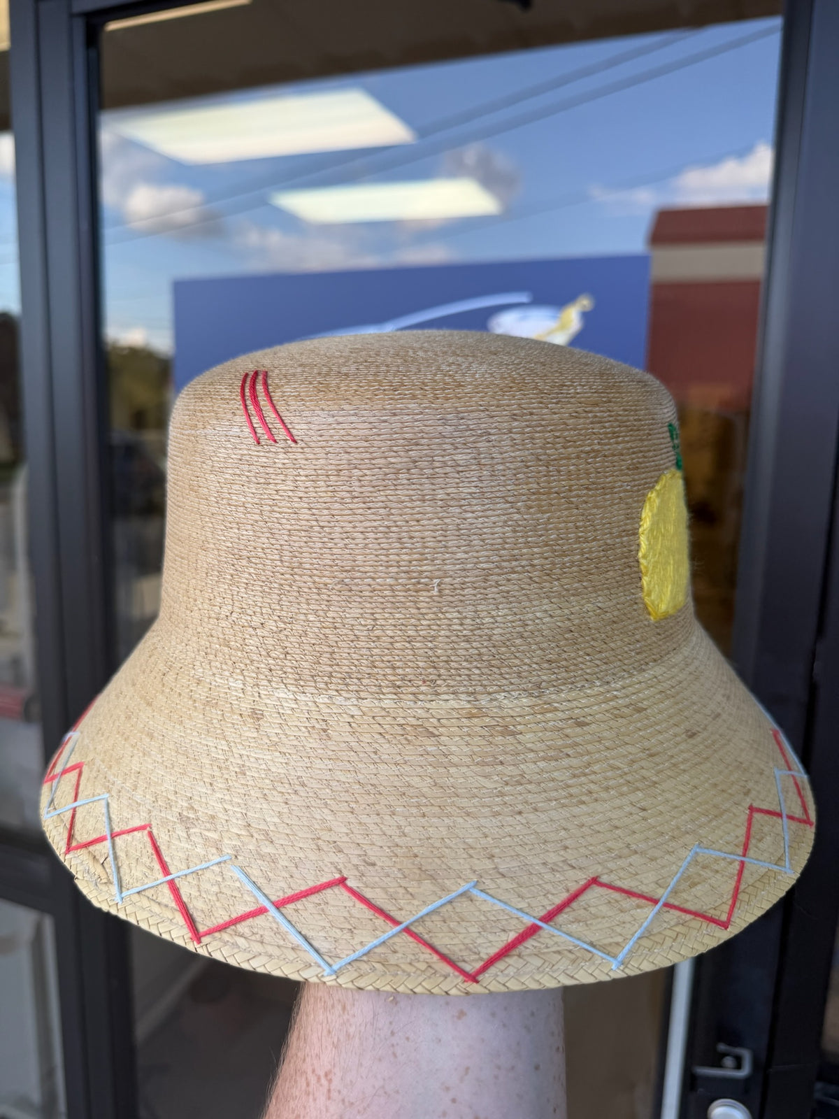 Bucket - Natural Palm - Lemon - Double Zig Zag