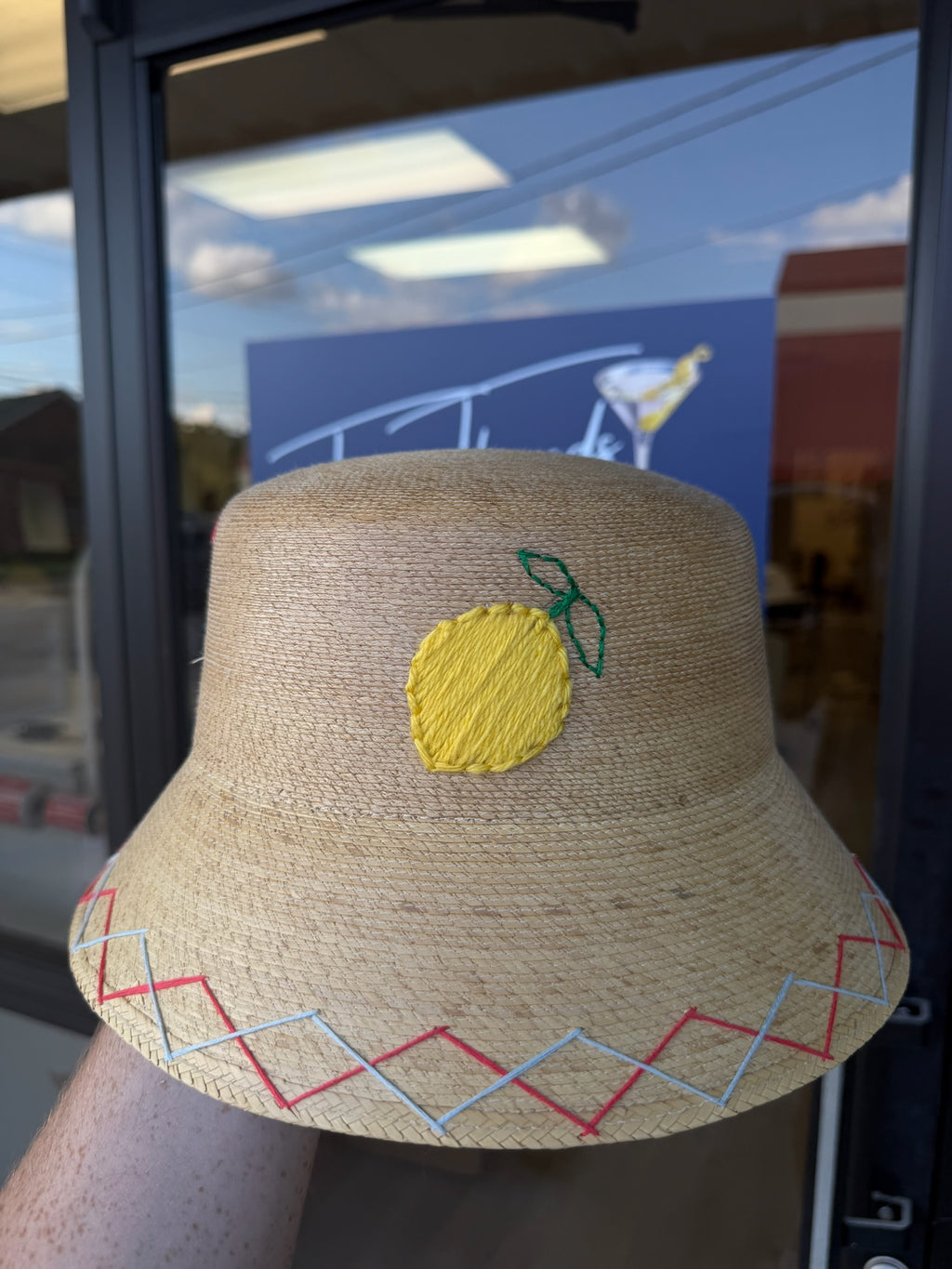 Bucket - Natural Palm - Lemon - Double Zig Zag