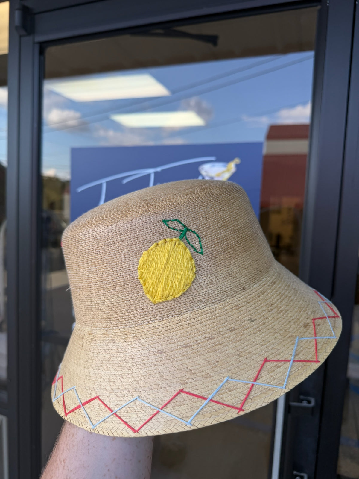 Bucket - Natural Palm - Lemon - Double Zig Zag