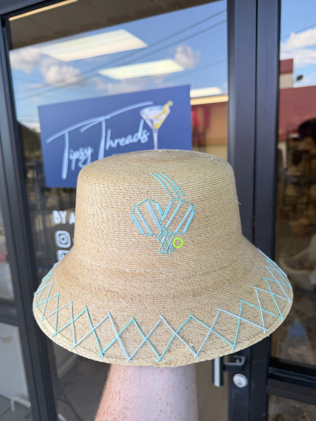 Bucket - Natural Palm - Teal Pickleball