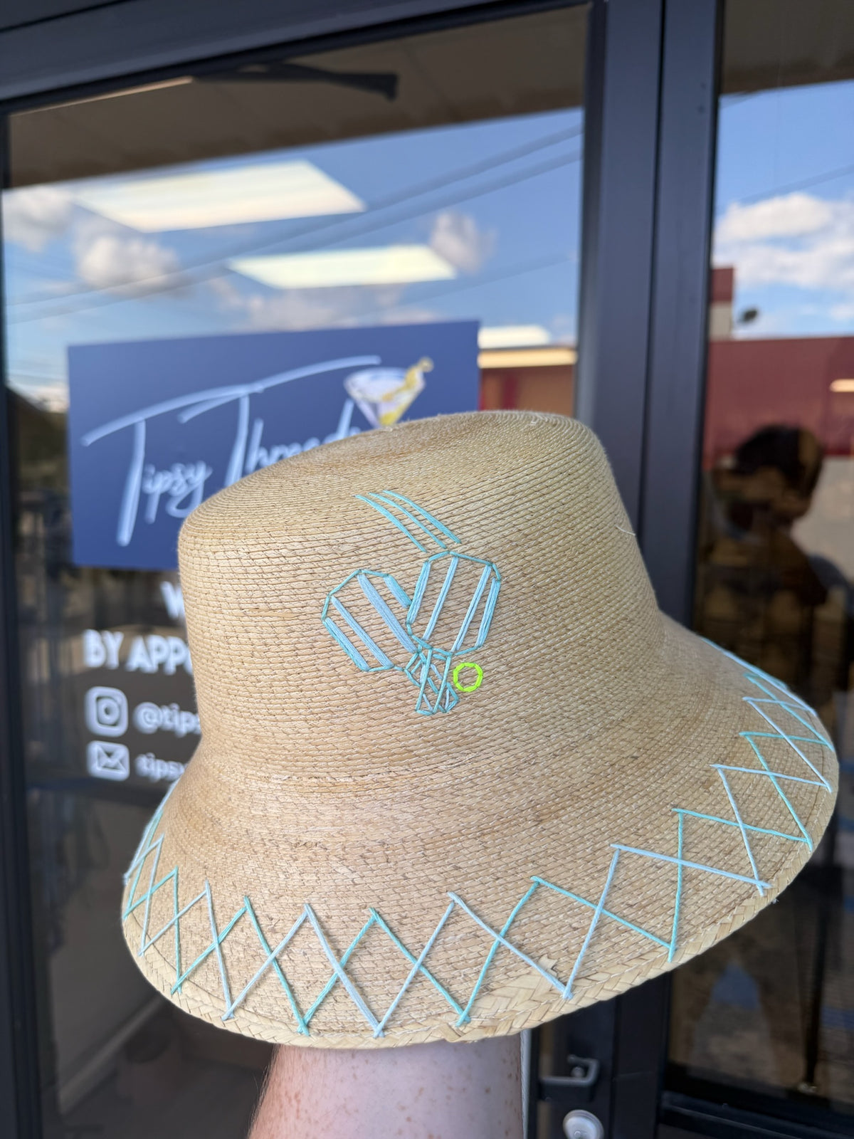 Bucket - Natural Palm - Teal Pickleball
