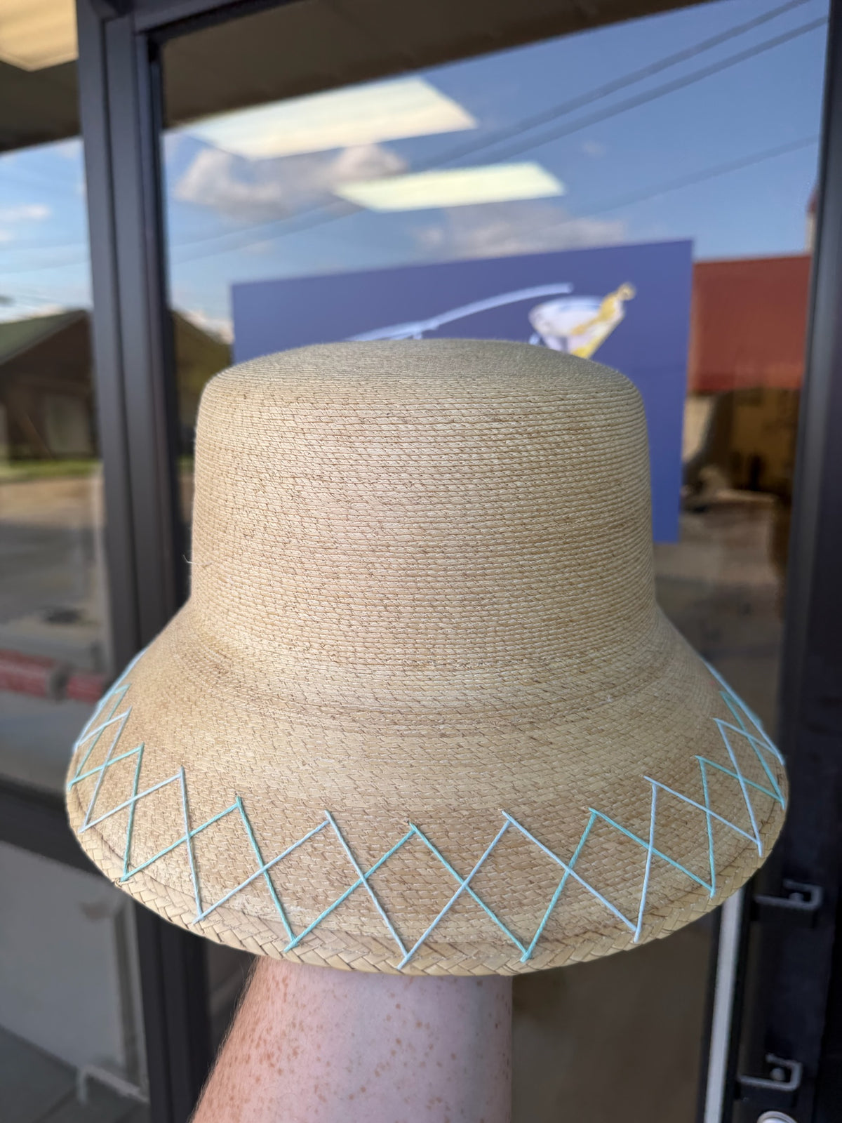 Bucket - Natural Palm - 2 Zig Zag