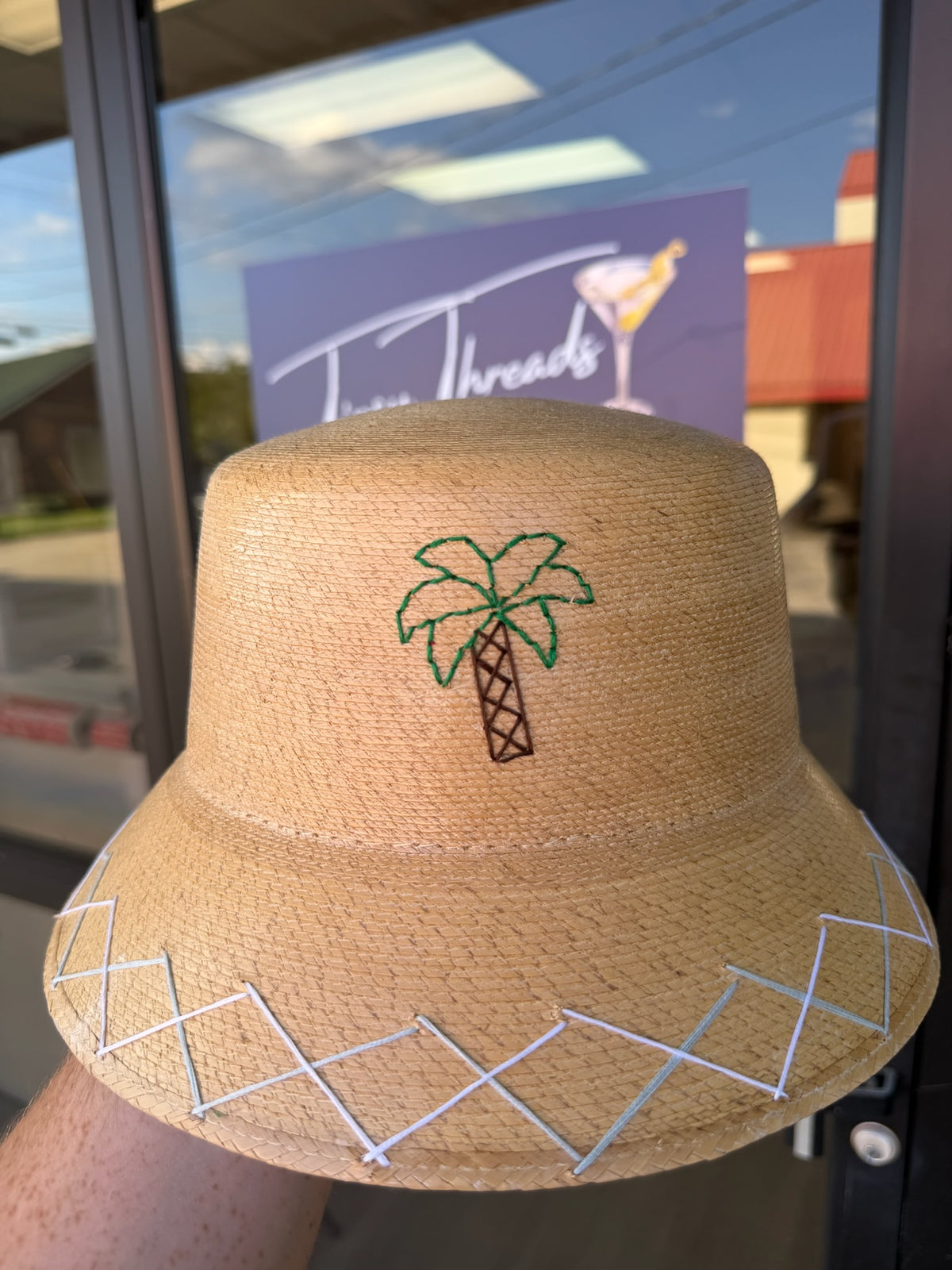 Bucket - Natural Palm - Crab, Turtle, Palm Tree