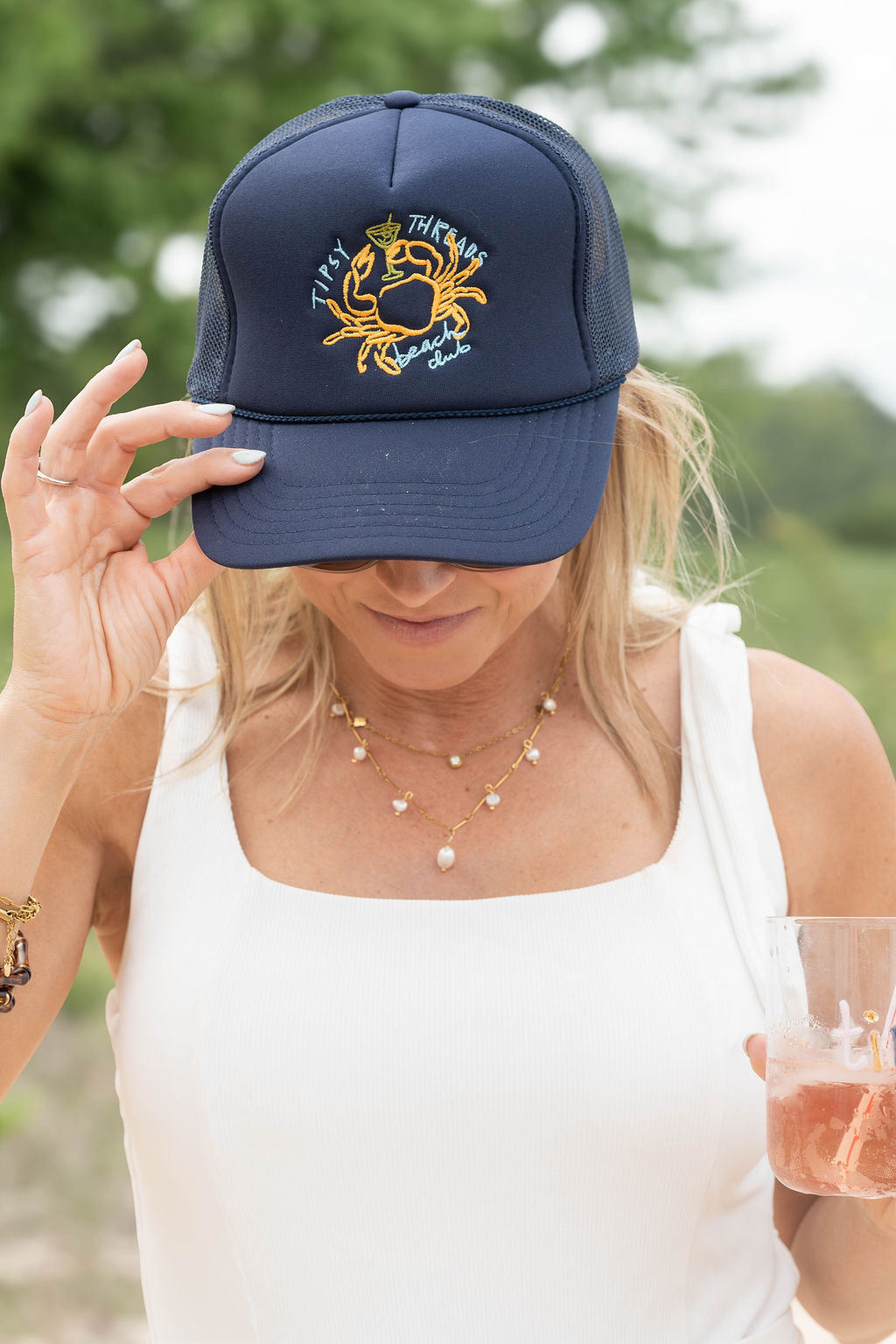 Tipsy Crab Trucker - Navy