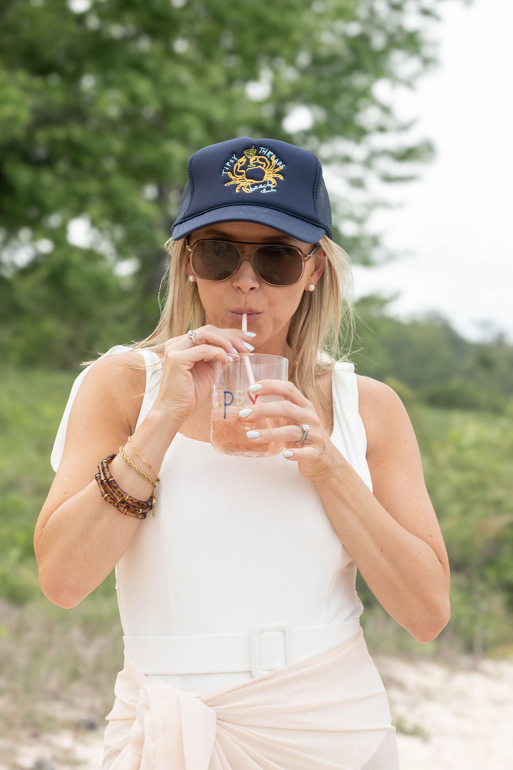 Tipsy Crab Trucker - Navy