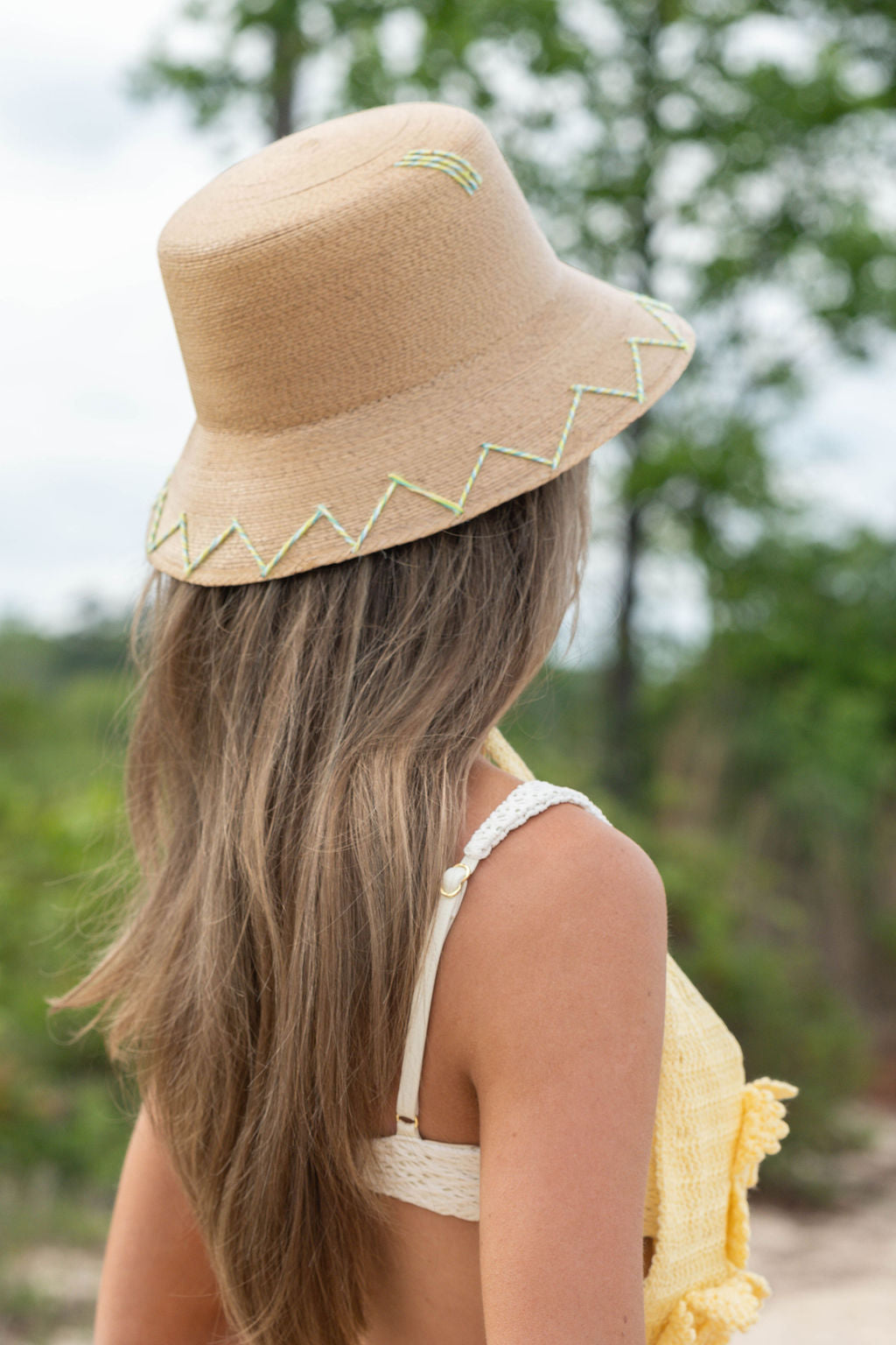 Bucket - Natural Palm - Green Turtle Cay Zig Zag