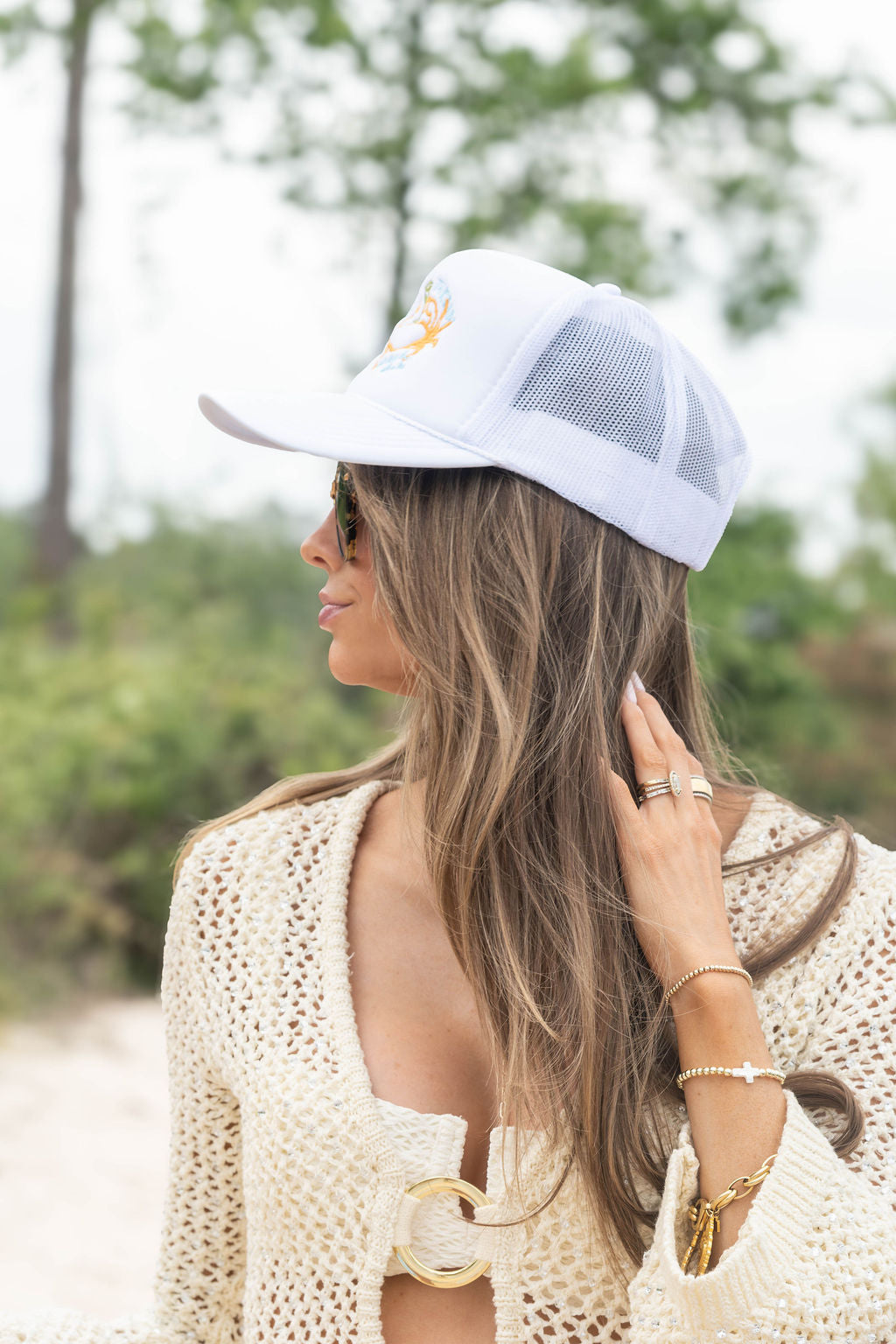 Tipsy Crab Trucker - White