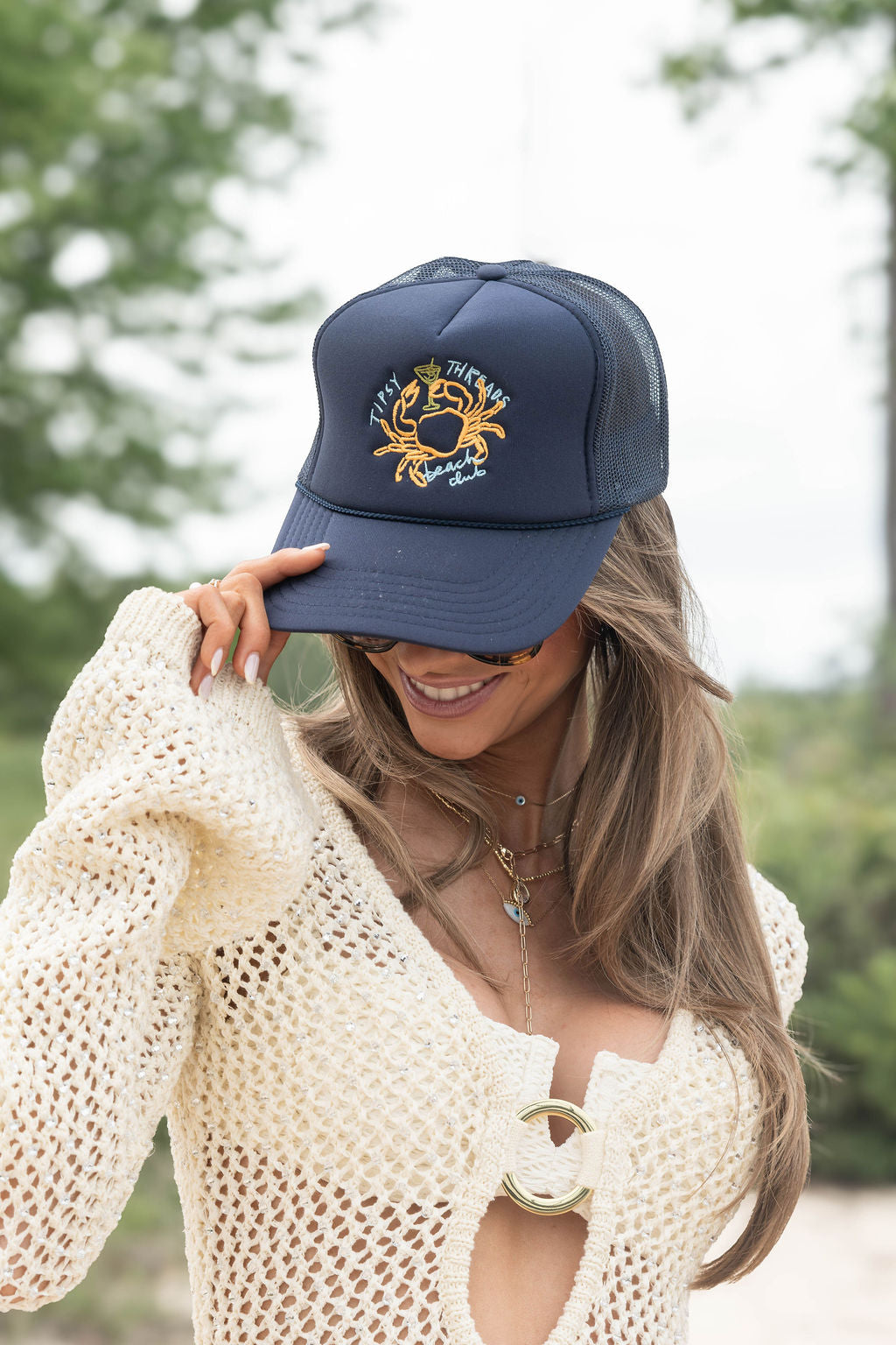 Tipsy Crab Trucker - Navy