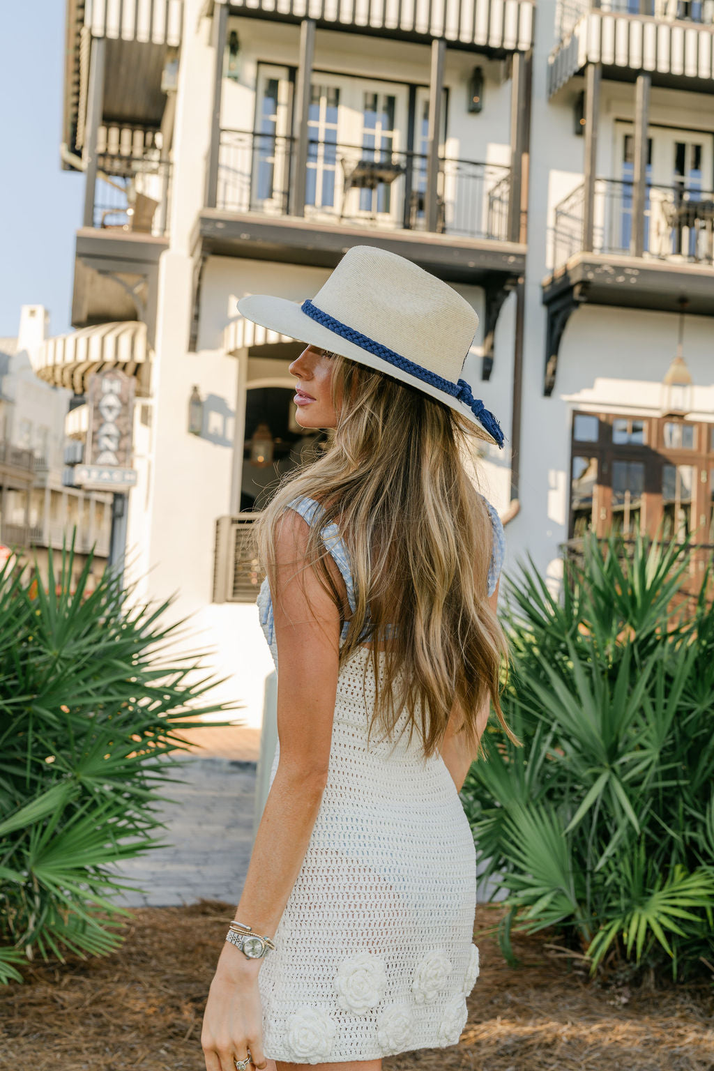 White Palm - Navy Shell